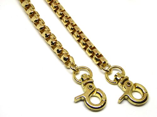 Box-chain Taschenkette mit Karabiner, gold, 60 cm